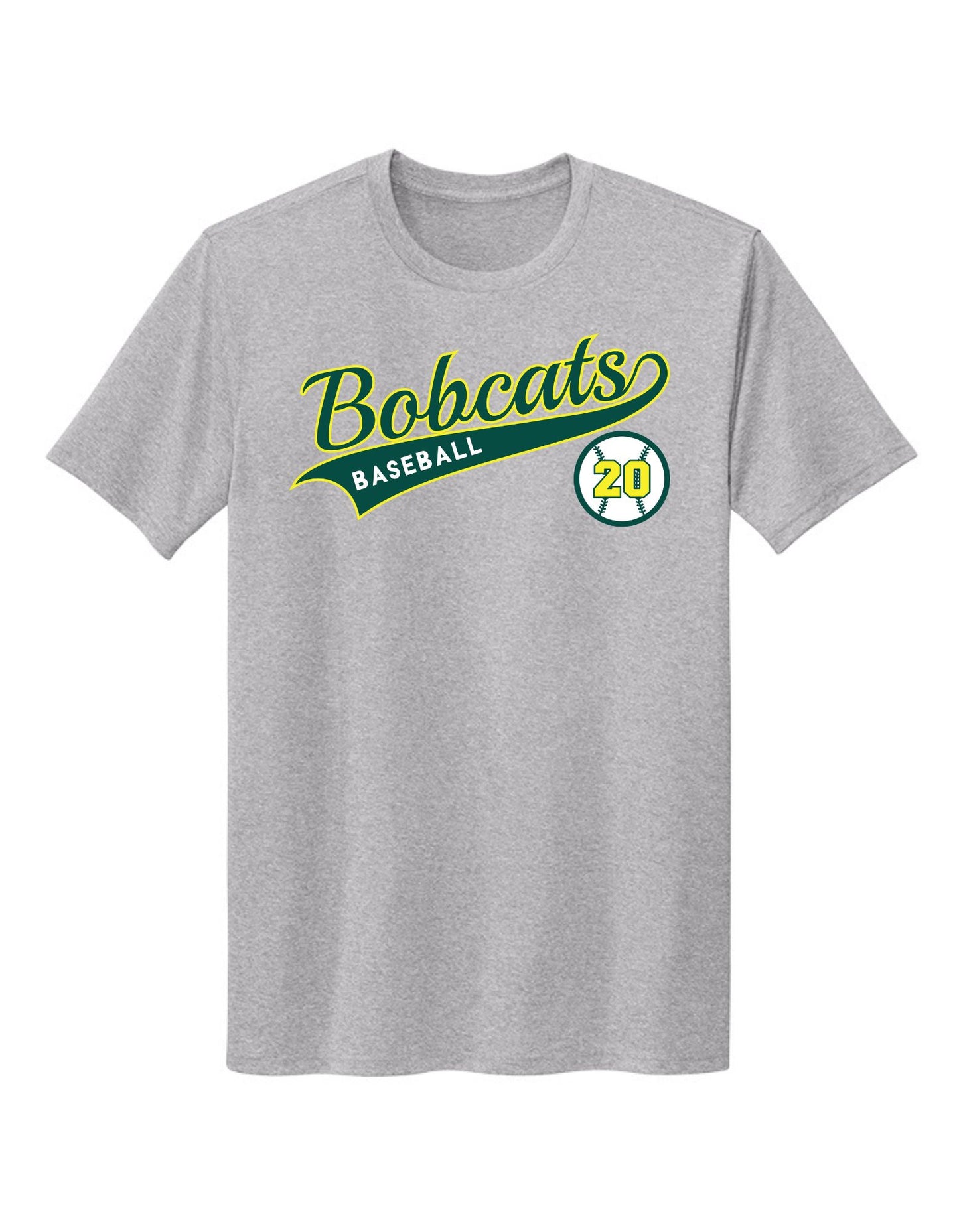 PVA Bobcats Baseball T-Shirt (with Custom Jersey #)