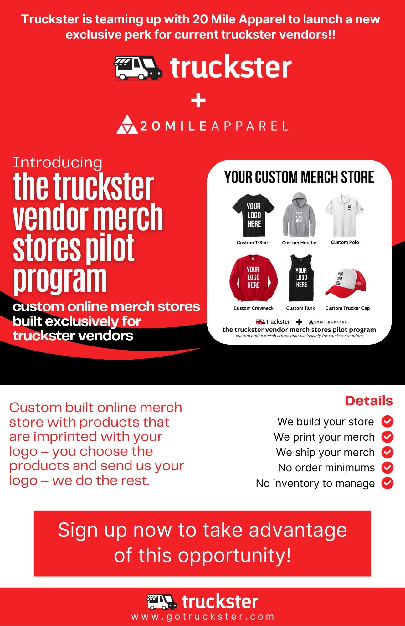 Truckster Vendor Merch Stores Pilot Program