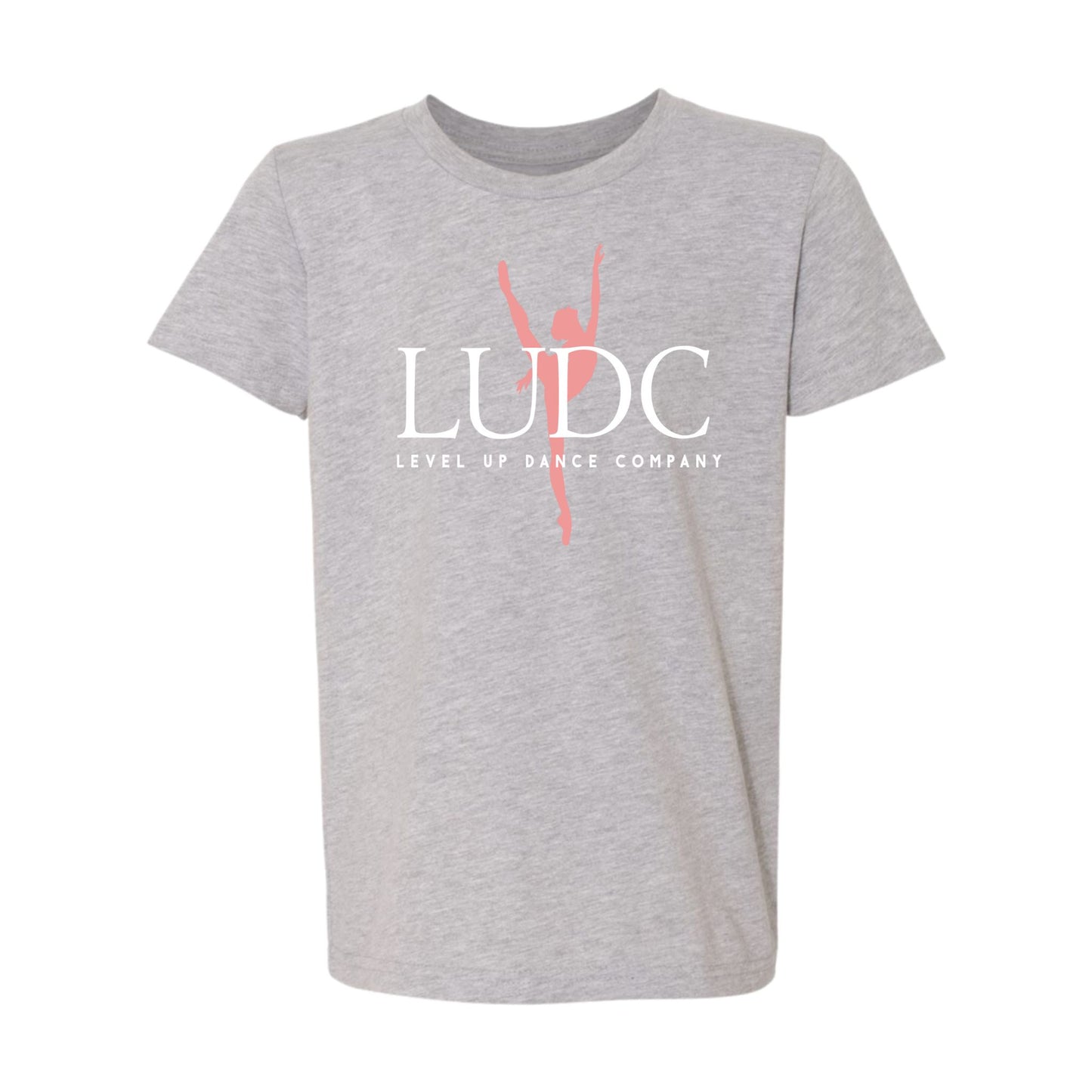 Youth - Athletic Heather T-shirt - LUDC Dancer Logo White