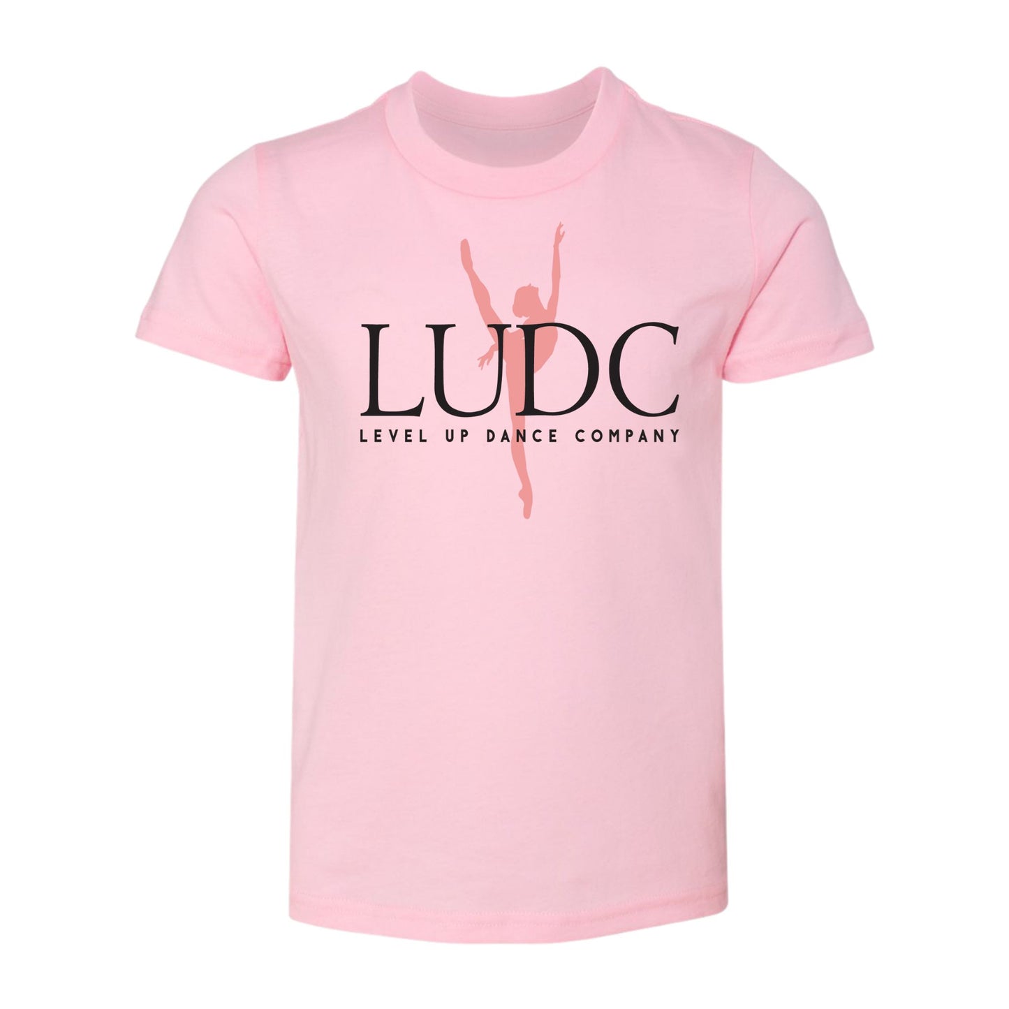 Youth - Pink T-shirt - LUDC Dancer Logo White